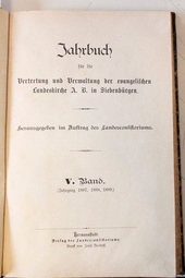 Jahrbuch für die Vertretung und Verwaltung der evangelisschen Landeskirche A. B. in Siebenbürgen V. Band