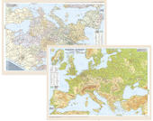 Europa - Harta politica/fizica (hartie laminata)