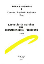 Kronstädter Beiträge zur Germanistischen Forschung Band II