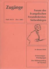 ZUGÄNGE HEFT 30/31 (Dez. 2003)