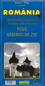 Romania touristic and road map plus churches / Romania + Biserici de Zid - Harta rutiera si turistica