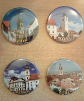 Runde Magneten mit Motiven aus Hermannstadt