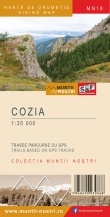Hiking Map of the Cozia Mountains - Harta de drumetie a Masivului Cozia