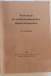 Wörterbuch der nordsiebenbürgischen Handwerkssprachen