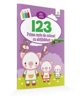 1 2 3. Prima carte de colorat cu abtibilduri