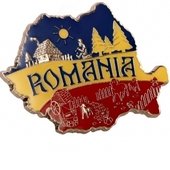 Kühlschrankmagnet mit dem Umriss Rumäniens