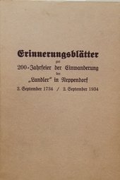 Erinnerungsblätter zur 200-Jahrfeier der Einwanderung der "Landler" in Neppendorf