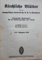 Kirchliche Blätter aus der evangelischen Landeskirche A. B. in Rumänien