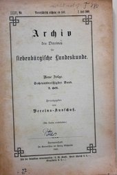 Archiv des Vereins für siebenbürgische Landeskunde. Herausgegeben vom Vereins-Ausschuß. 2. Heft 36. Band