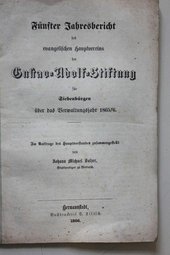 Fünfter Jahresbericht des evangelischen Hauptvereins der Gustav-Adolf-Stiftung für Siebenbürgen über das Verwaltungsjahr 1865/6