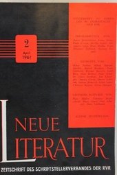 Neue Literatur, Zeitschrift des Schriftstellerverbandes der Sozialistischen Republik Rumänien, 12.jg. Heft 2, 1961