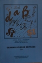 Germanistische Beiträge, Band 29