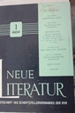Neue Literatur. Zeitschrift des Schriftstellerverbandes der Sozialistischen Republik Rumäniens. 11. Jg., Heft 1, 1960
