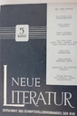 Neue Literatur. Zeitschrift des Schriftstellerverbandes der Sozialistischen Republik Rumäniens. 11. Jg., Heft 5, 1960