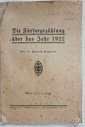 Die Fürsorgezählung über das Jahr 1922