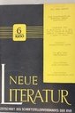 Neue Literatur. Zeitschrift des Schriftstellerverbandes der Sozialistischen Republik Rumäniens. 11. Jg., Heft 6, 1960